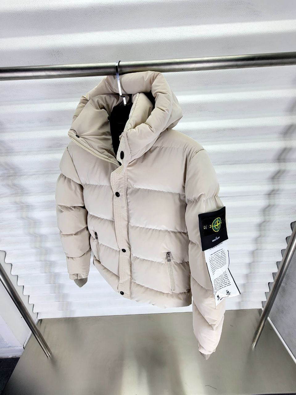 puffer stone island white- STN 07